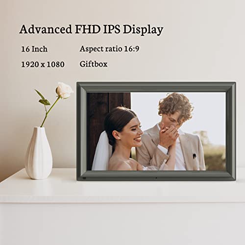 Bsimb 16-Inch 32Gb Fhd Large Wifi Digital Picture Frame 1920 X 1080 Ips Touch Screen Smart Photo Frame, Auto-Rotate, Wall-Mounted, Easy To Share Photos And Videos Via App&Email, Gift For Grandparents #TOP2