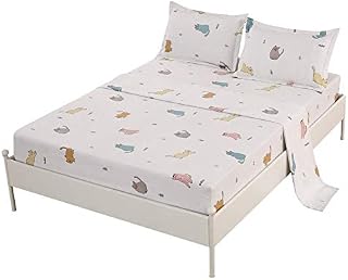 SDIII 4PCS Cute Cat Bedding Sheet Sets Full Size Animal Bed Sheets