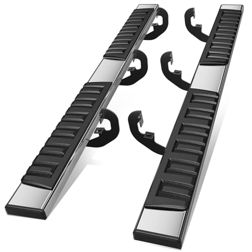 Auto Dynasty Running Boards Compatible with 2019-2025 Chevy Silverado GMC Sierra 1500 2500HD 3500HD Crew Cab, Stainless Steel Side Step Rail Nerf Bars, 6