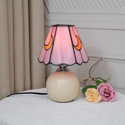 Handcrafted Stained-Glass Moon Mushroom Tiffany Lamp (11", Warm White) — view 8