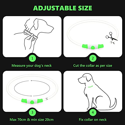 SerDa-Run Run Light Up Dog Collar, Green, LED Dog Collar with USB Rechargeable, Adjustable Flashing, Three Light Modes - Image 4