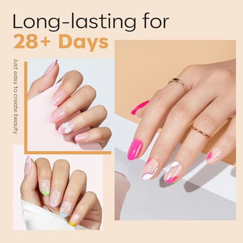 Image of Modelones Short Oval Nail Tips Pre-shaped Soft Gel Fake Nails False Acrylic | Fake Nails False Acrylic Clear Full Cover Press on Extension Kit Gel Manicure DIY at Home 216PCS 12Sizes