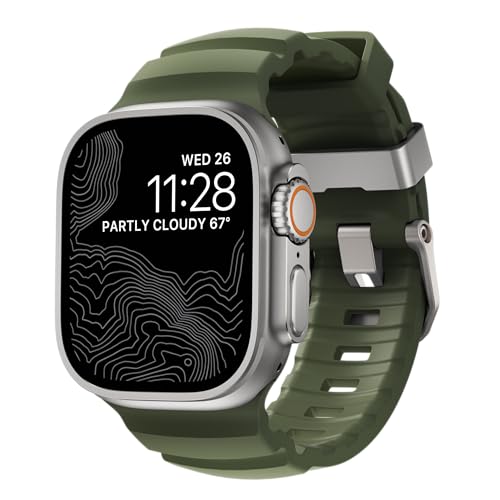 NOMAD Bracelet Sport Rocky Point Forest pour Apple Watch – Bracelet Robuste pour Apple Watch 46/49 Mm avec Finitions en Titane Naturel, Idéal pour L'Aventure ! pour Hommes Et Femmes