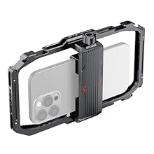 【Universal Phone Cage Rig】 The 2.2"-4" (56-101.5mm) adjustable phone holder with a handy locking knob can securely support your phone—compatible with iPhone 16 Pro Max 16e 15 Pro Max 14 Plus compatible with Samsung Galaxy S25 Ultra S24 Ultra compatib...