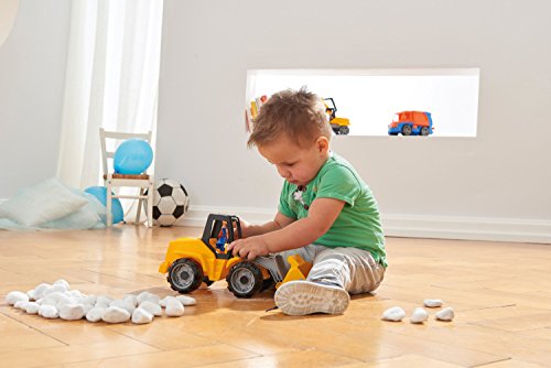 Lena 04412 - Truxx Schaufellader, ca. 37 cm und Spielfigur, Blau, Silber