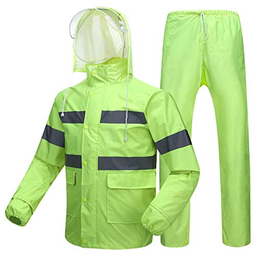 LXLTLB Manteau de pluie imperméable pour homme - Réfléchissant - Double bord - Imperméable - Coupe-vent - Double couche épaisse - Jaune, XXL Cover