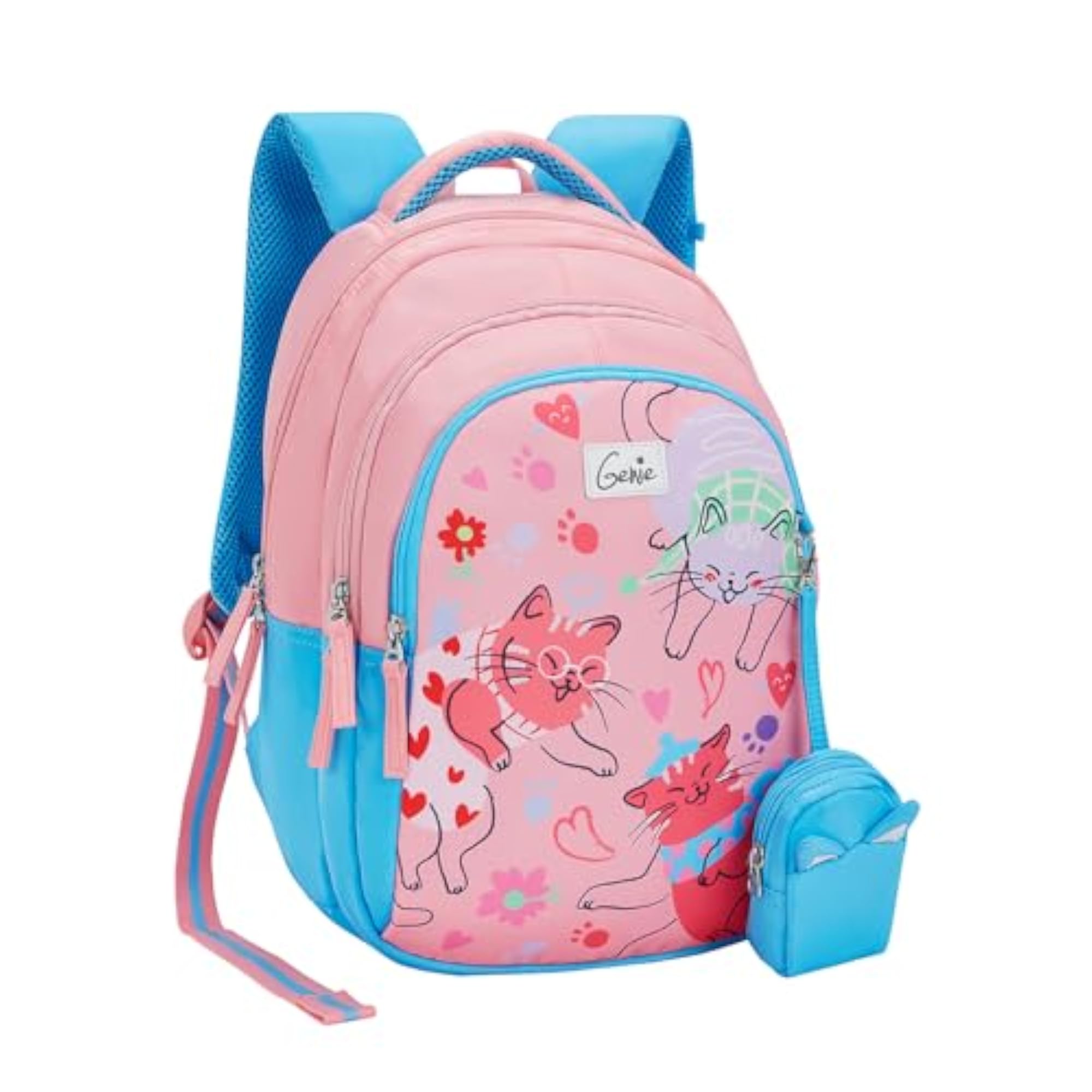 Purrfect School Backpack for Girls, Lightweight with Padded Shoulders
