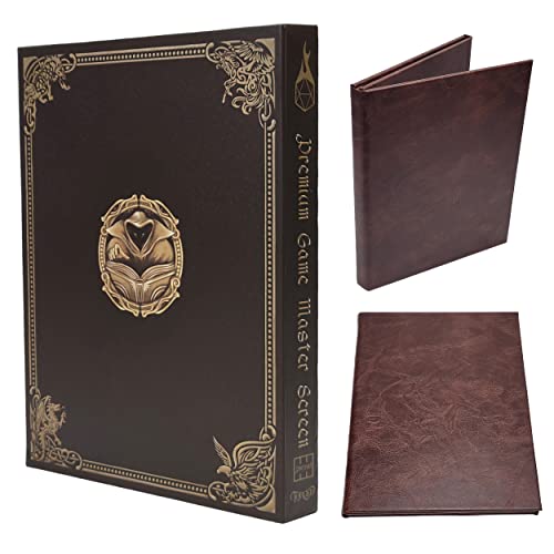 Game Master Screen - 30In Portrait Dm Screen Compatible With Dungeons And Dragons And Other Ttrpg - Faux Dragon Skin With Clear Dry Erase 8.5 X 11 Pockets - Slipcase Stores With Dnd Books - Brown #TOP1