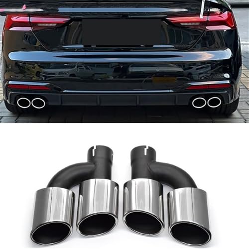Modificación boquilla escape para Audi soluciona colas oxidadas con cuatro salidas acero 2