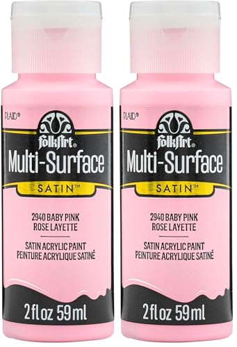 Image of FolkArt Multi-Surface Acrylic Paint, Baby Pink 2 Fl Oz (Pack of 2)