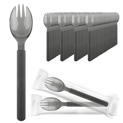 EUSOAR Plastic Forks and Spoons, 100pcs 6.8