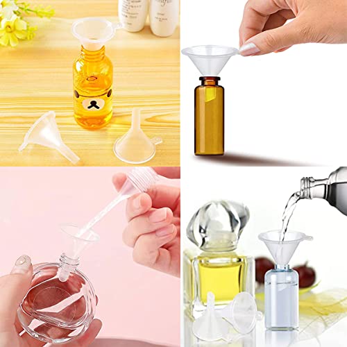 Small Bottle Lab Filling Funnels, 40 Reusable Clear Plastic Funnels For Perfume Samples, Essential Oil, Emulsion #TOP3