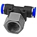Produktbild Pneumatik T-Steckverschraubung mit IG 1/8 Zoll - 1/2 Zoll drehbar für PU PA PTFE Schläuche und Kupferrohr mit 4-12 mm Durchmesser WUNSCHGRÖSSE einfach auswählen >>> Ø 8 mm x 3/8 Zoll IG