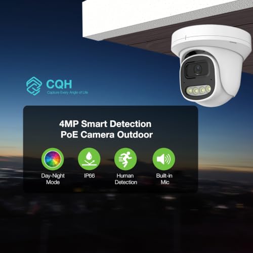CQH 4MP PoE IP Turret Dome Camera with Microphone/Audio, IP Security Camera by CQH - Used condition - Image 2