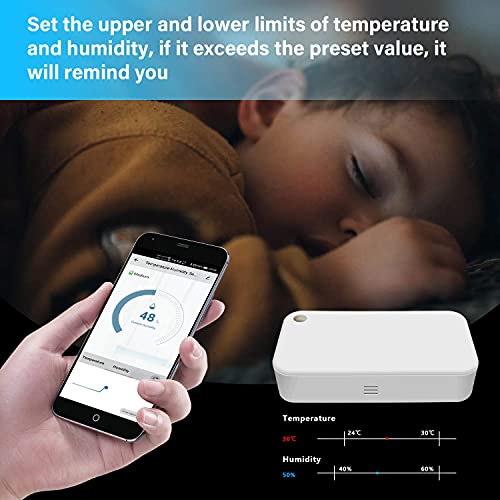 Smart Thermometer Humidity Sensor, Thermometer Hygrometer Bluetooth, Indoor Temp And Humidity Monitor For Greenhouse, Incubator, Wine Cellar, Grow Tent, Basement #TOP3