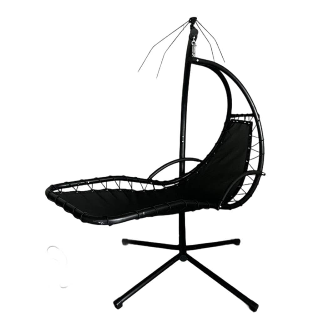 Tela de repuesto para columpio colgante de textileno, 64 x 197 x 23 cm, color negro, funda de asiento resistente a la intemperie con cuerda y bolsillo lateral para jardín y terraza