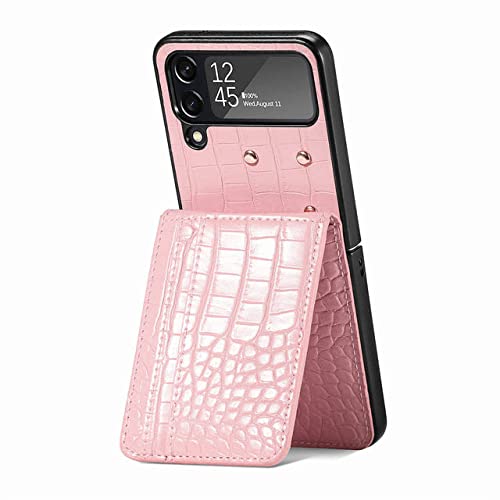 Protège-téléphone Z Flip 4 rose anti-rayures avec fente carte