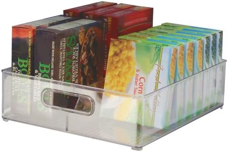 iDesign 75330 Fridge/ze Binz Storage Boxes, Kitchen Storage Container with Two Compartments, Made of Plastic, Clear Divided