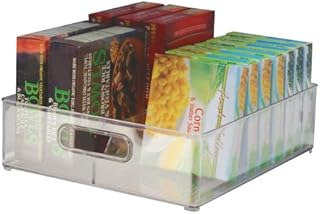 iDesign 75330 Fridge/ze Binz Storage Boxes, Kitchen Storage Container with Two Compartments, Made of Plastic, Clear Divided
