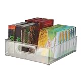 InterDesign Refrigerator and Freezer Storage Organizer Bins for Kitchen, 12' x 4' x 14.5', Clear