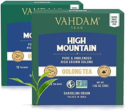VAHDAM, Himalayan Oolong Tea Bags (30 Tea Bags) - 100% Natural Detox Tea | Long Leaf Pyramid Oolong Tea Bags | Brew Hot, Iced or Kombucha Tea | Packed at Source