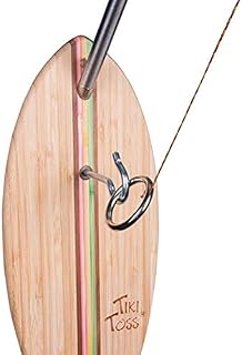 Tiki Toss Hook and Ring Toss Deluxe Set Rasta Edition - 100% Bamboo