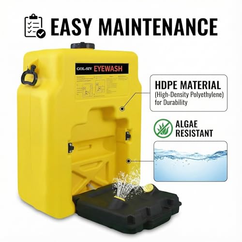 Image of 14 Gallon OSHA Approved Eyewash Stations - Portable Emergency Eye Wash Stations Wall Mounted,First Aid Eyewash Station Unit,Lasting for 15 Minute(53L)