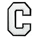 Letter C - Chenille Stitch Varsity Letter Iron-On Patch by pc, 4-1/2", White/Black, TR-11648
