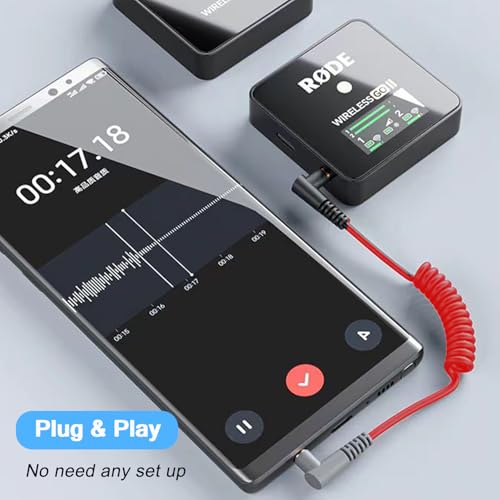 3.5mm Microphone Cable TRS to TRRS, 3.5mm to 3.5mm Audio Coiled Cable Mic Cord Compatible with Rode SC7, Wireless Go, VideoMicro Go, BOYA, Movo & Other External Mic for iphone/Smartphone-1FT - Thumbnail 5