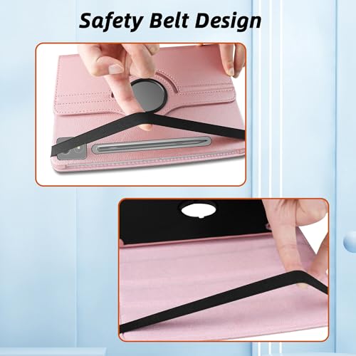 Image of TGK 360 Rotatable Smart Flip Cover for Lenovo Idea Tab Pro 12.7 Inch 2025 TB-373FU TB-375FC Tablet Case (Rose Gold)