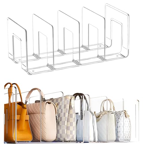 TIFDANNA Scaffale trasparente in acrilico, organizer da scrivania salvaspazio, mensola per borsa, schermo senza tubi, fermalibri fisso per organizzazione e decorazione del guardaroba della casa, 32 x