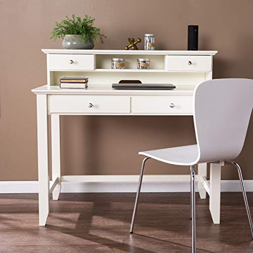 Sei Furniture Barberry W/Storage Secretary Desk, White #TOP4