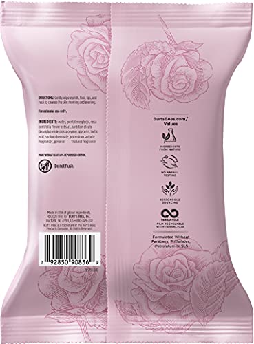 Burt's Bees Face Wipes, Makeup Remover Facial Cleansing Towelettes For All Skin Types, 3 In 1 Hydrating Micellar Cleanser With Rose Water, 30 Count (Pack Of 3) #TOP7