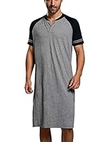 Algopix Similar Product 19 - Mens Cotton Nightshirts Raglan Short