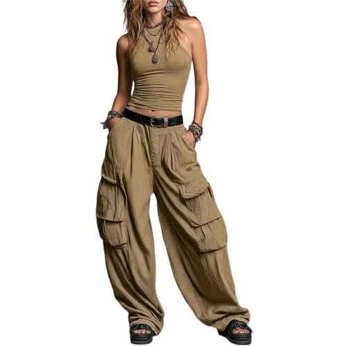 Sleeveless Halter Neck Tank Top & High Waisted Wide Leg