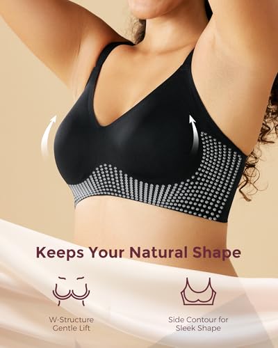 Momcozy Wireless Bras for Women Seamless Full Coverage Bra, Classic Everyday T-Shirt Bra for Natural Lift and Comfort EB0973