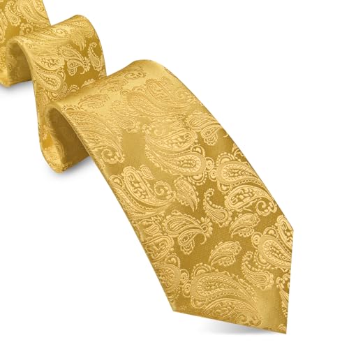 Image of Barry.Wang Men Ties Paisley Woven Silk Necktie Set with Pocket Suqare Cufflinks Formal