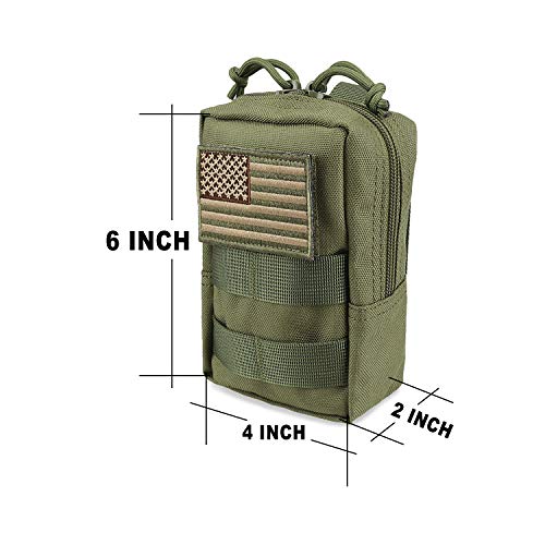 AMYIPO MOLLE Pouch Multi-Purpose Compact Tactical Waist Bags Small Utility Pouch (Green (2 PCS)) - Thumbnail 2