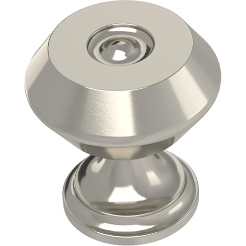 Franklin Brass 10 Pack Polished Nickel Cabinet Knobs 1-3/16 inch (30mm) Kitchen Cabinet Handles and Drawer Knobs for Cupboards, Dressers, Furniture, Bathroom Vanity |Refined Farmhouse