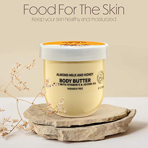 Lovery Almond Milk And Honey Body Butter - 6Oz Ultra-Hydrating Shea Butter Body Cream Enriched With Jojoba Oil & Vitamin E - Natural Skin Moisturizer For Men And Women - Normal To Dry Skin #TOP2