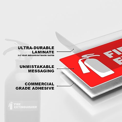 Fire Extinguisher Sticker for Business - Office, Commercial, Landlord (Short Term Rental) - High Visibility Fire Extinguisher Sign for Safety and Compliance. Size 6\" x 2\", 4 Labels - Thumbnail 3