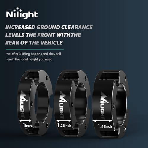 Image of Nilight 3 inch Leveling Kit for Tacoma 2005-2023 /4Runner 2003-2023 Actual about 1.49 inch Strut Spacer, Suspension Strut Spacers, Raise Front End, Fix Rake for Towing /Hauling & Improved Stance