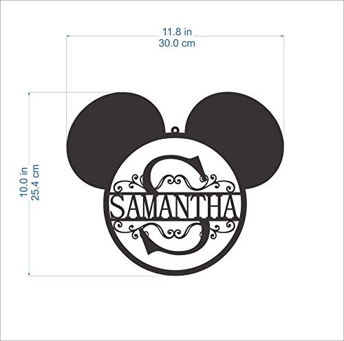 Mickey Mouse Name Signs, Monogram, Personalized Split Letter Wall Door Hanger Custom Disney Wreath Nursery Bedroom Decor Hanging, Minnie Mouse Head Gift For Kids Birthday Present, Metal, Acrylic, Wood #TOP3