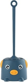 Toilet Brush Cute Abs Toilet Brush and Holder Set Compact Toilet Cleaner Brush Toilet Cleaner Brush for Home and Commercial Bathroom Space-Saving (Blue)