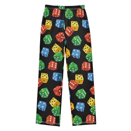 ZZKKO Colorful Dice Boys Pants for Kids Jogger Pants with Pockets S-XL