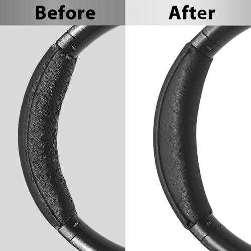Cojín de diadema de reemplazo Adhiper para Sony WH-XB910N (YY2951), negro | Cuero proteínico y espuma viscoelástica de alta densidad, cojín de diadema con destornillador, diseño snap-on fácil de instalar miniatura 4