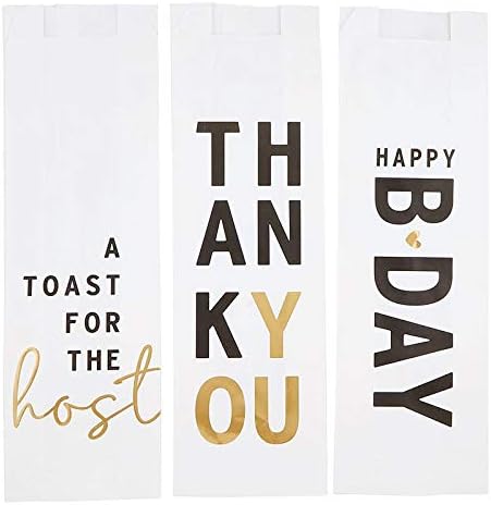 Santa Barbara Design StudioSIPS Drinkware White Paper Wine Bags, 6-Count, Party