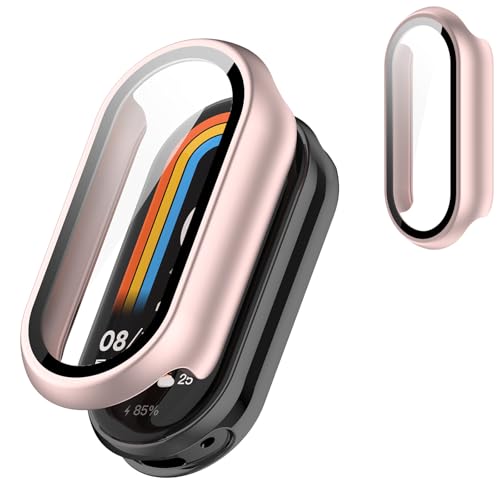BUITFOU For Xiaomi smart band 10 �J�o�[ �V���I�~ Band 10 �P�[�X �����^ PC+�K���X�f�� ��̌^ mi band 10 �P�[�X�Ή� �S�ʕی� �����^ �����ȒP �ϏՌ� �����ߗ� �w��h�~ ���h�~�i���[�Y�S�[���h�j