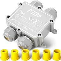 PEBA Abzweigdosen Anschlussdose Verteilerdose Wasserdichte IP68 Kabelverbinder 4 Wege Kabelstecker H-Form für 4 mm-14 mm Kabeldurchmesser Grau – Ansicht 1