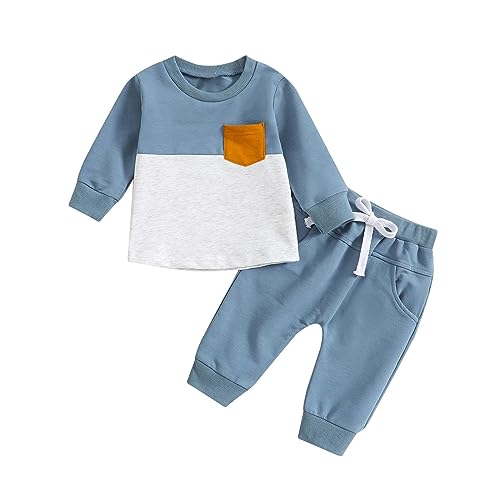 Toddler Baby Boys Clothes Letter Crewneck Sweatshirt Pullover Top Long Jogger Pant Fall Winter Outfits 2Pcs